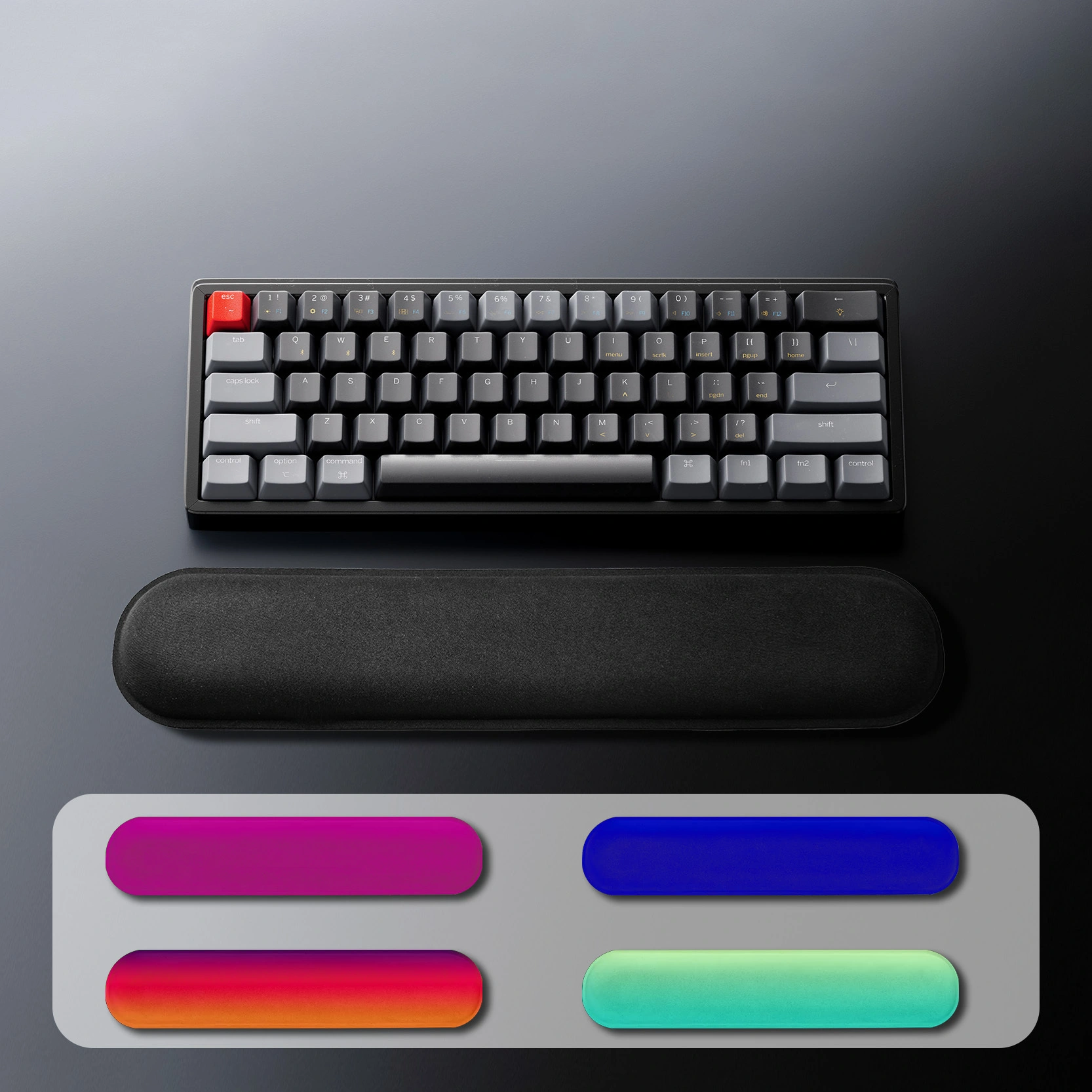 KLJ-5075F Custom Printing Memory Foam Keyboard Wrist Rest | IP Pattern Ready with Silky Smooth Cloth Surface *440×80×22mm | Responsive Support for All-Day Typing Comfort* 1