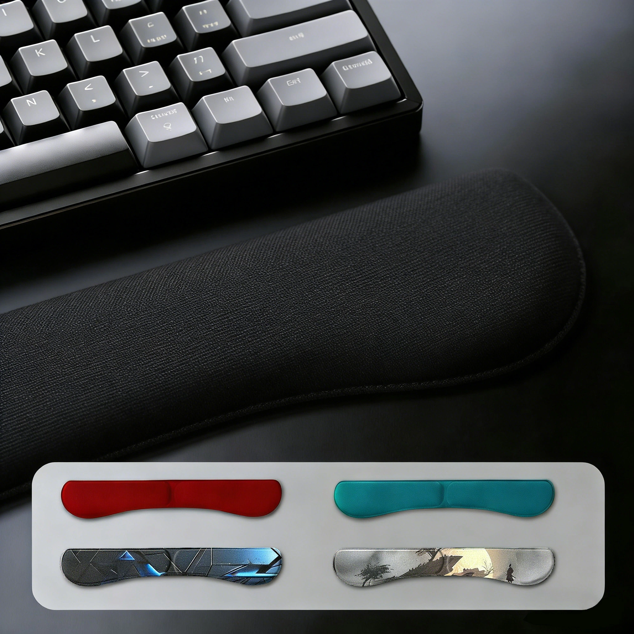 KLJ-5093F ergomonic Memory Foam Keyboard Wrist Rest, anti-slip rubber based  foldable design | *450×80×24mm | Responsive Support for All-Day Typing Comfort* 1