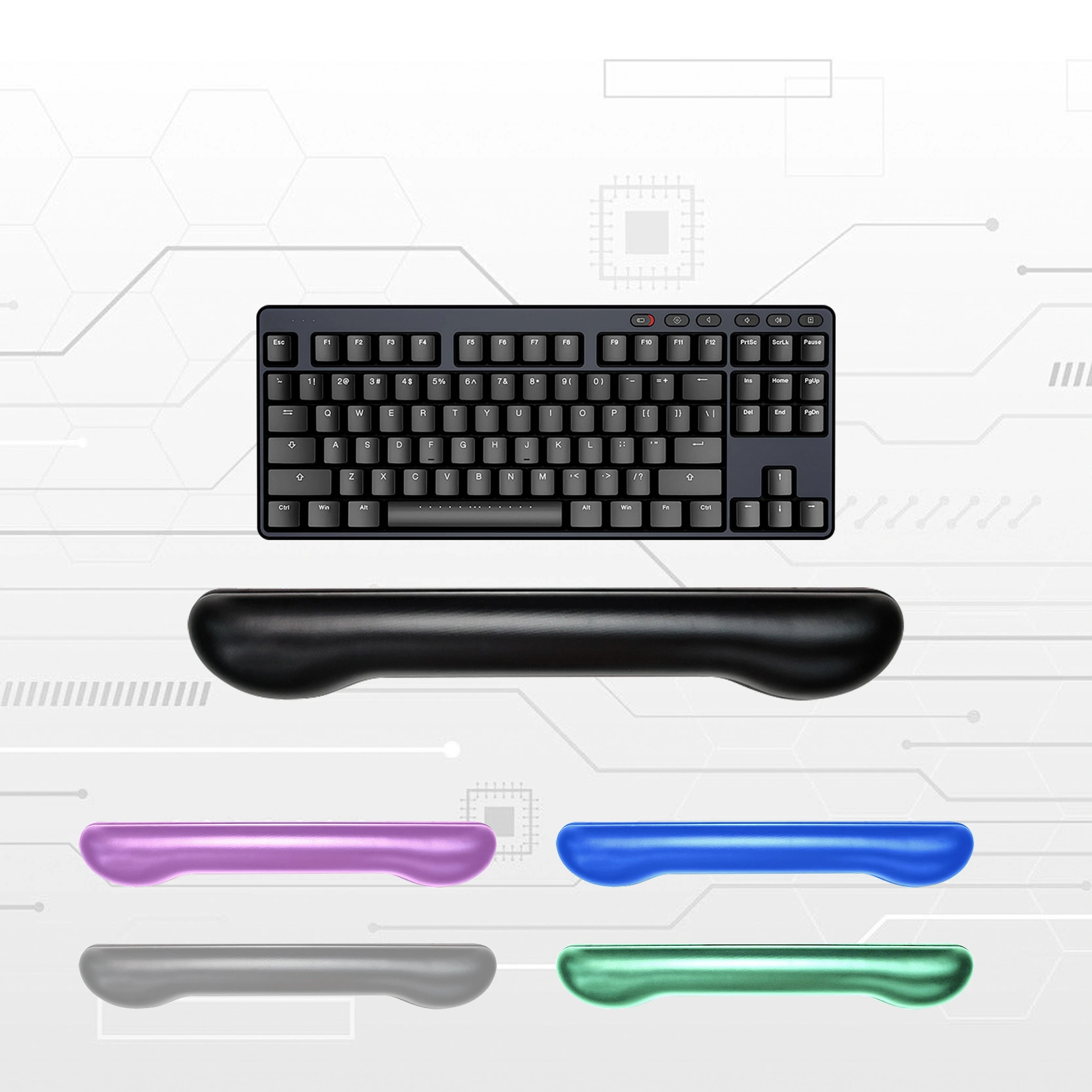 KLJ-5035L Soft Skin Leather Gel Keyboard Wrist Rest | Ergonomic Support with Anti-Slip PU Base 470×70×20mm Premium Comfort for Office & Laptop Typing 1