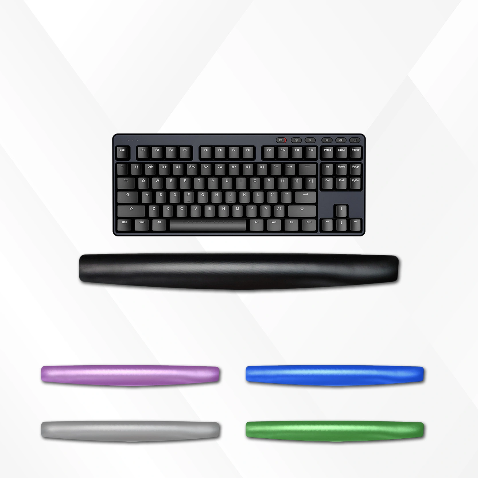 KLJ-5046L Soft Skin Leather Gel Keyboard Wrist Rest | Ergonomic Support with Anti-Slip PU Base 495×55×20mm for Office & Laptop Typing 1