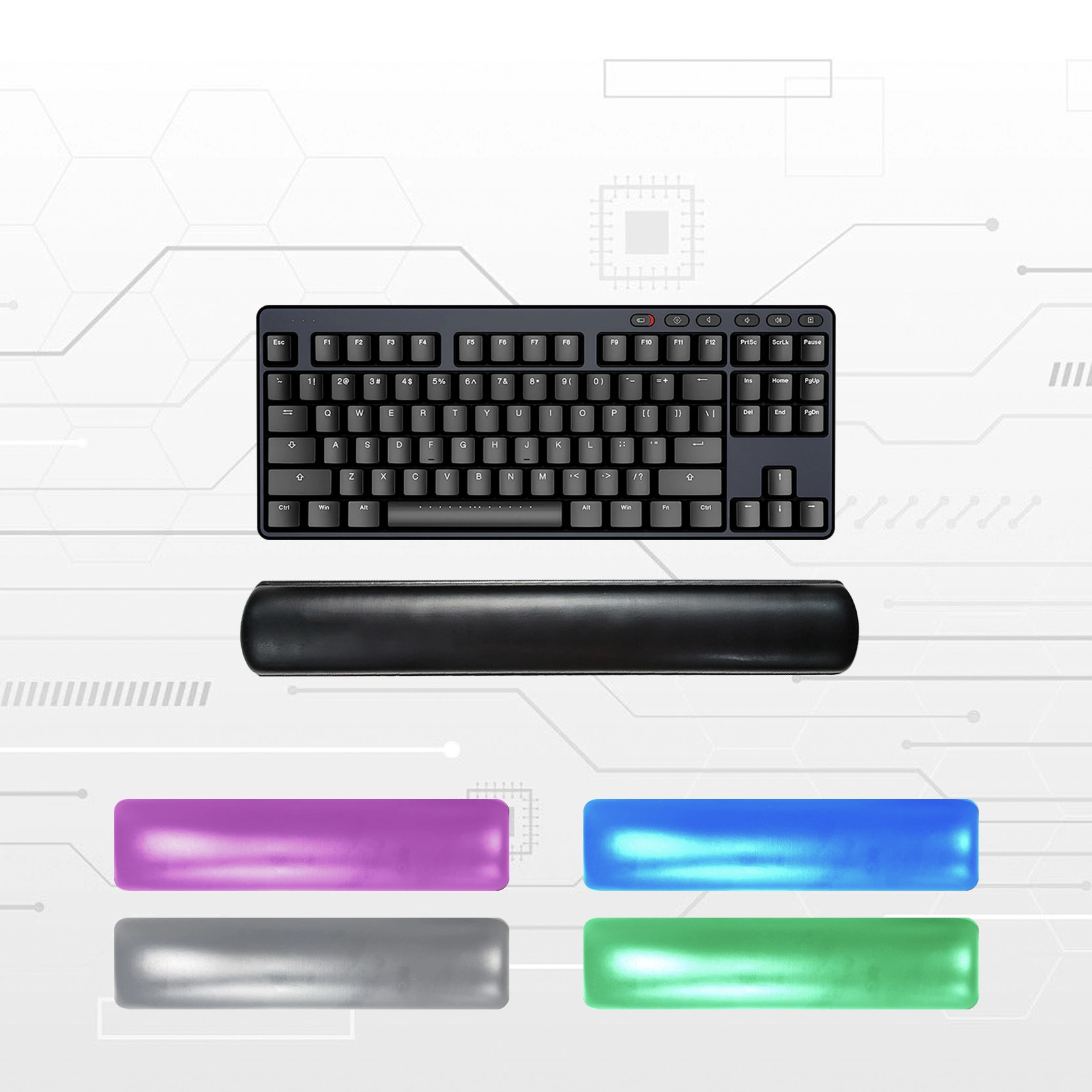 KLJ-5079L SoftSkin Leather Gel Keyboard Wrist Rest with Waterproof TPU Surface 430×70×20mm | Premium Ergonomic Support for All-Day Typing* 1