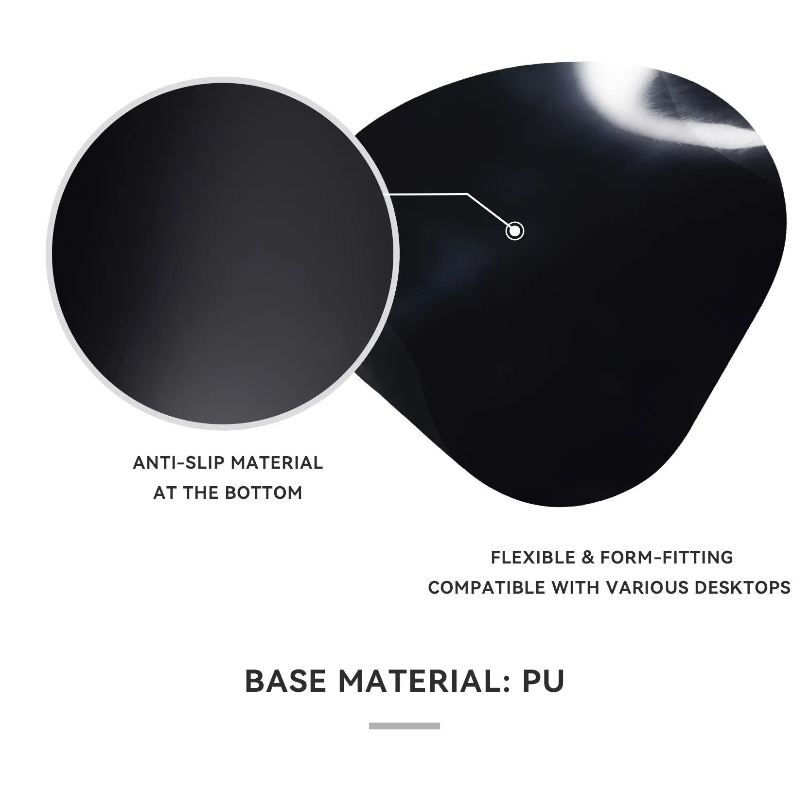 Creative Leather Mouse Pad with Wrist Rest with Good Price for General Office Work 3