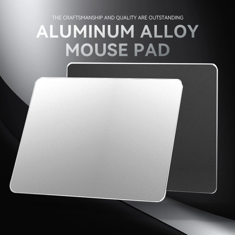 Double-Sided Hard Metal & Leather Mousepad - 240×200mm Waterproof Design for Any Surface. 1