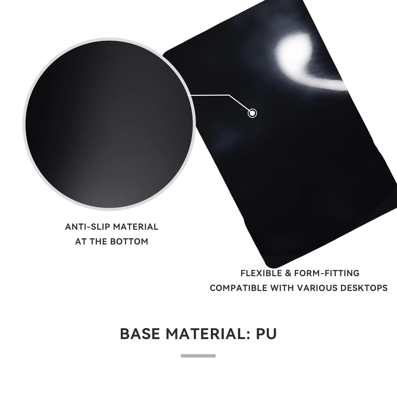 Leather Mouse Pad with Wrist Rest Factory for Reducing Wrist Fatigue 3