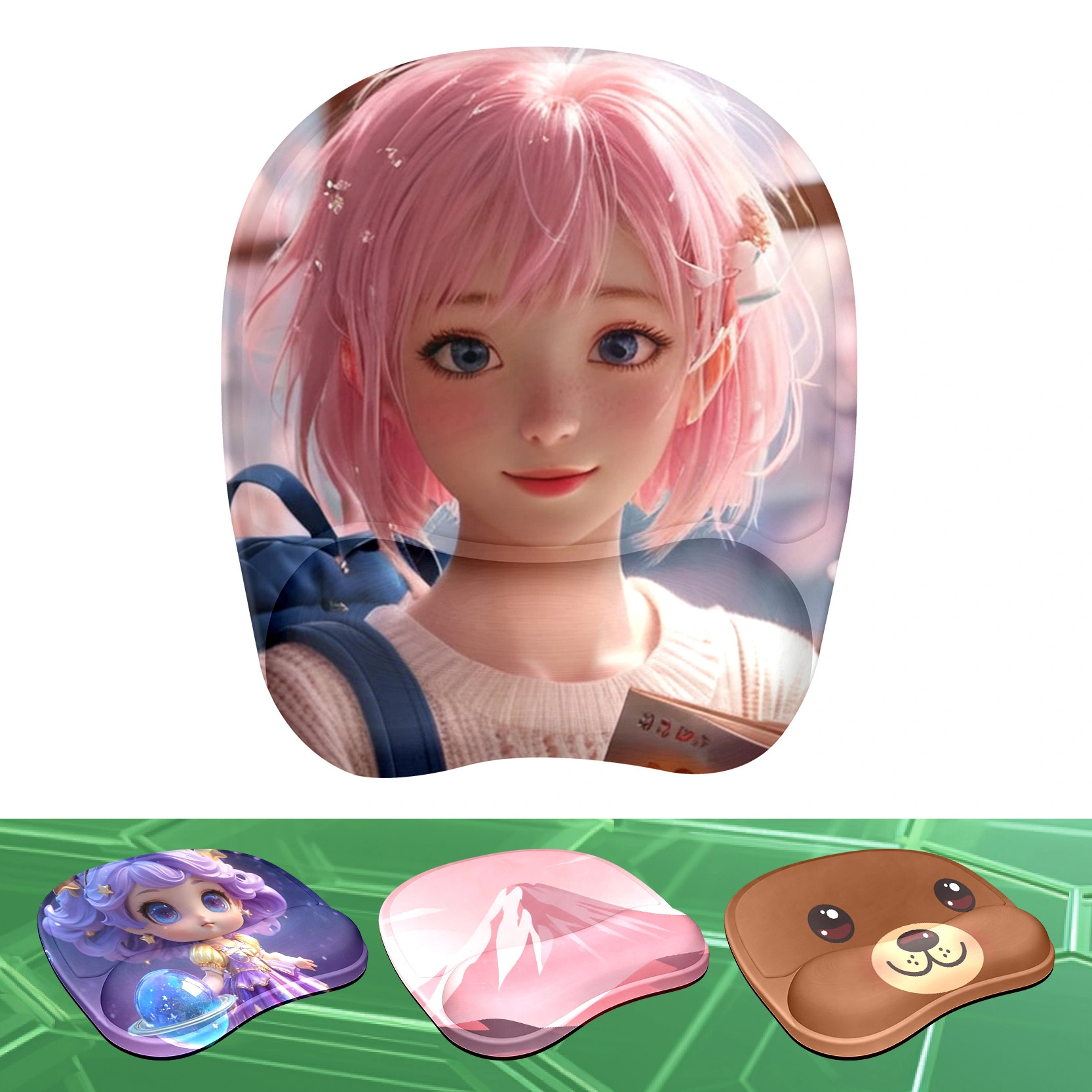 Ergonomic wrist rest mouse pad, supports multiple styles of printing