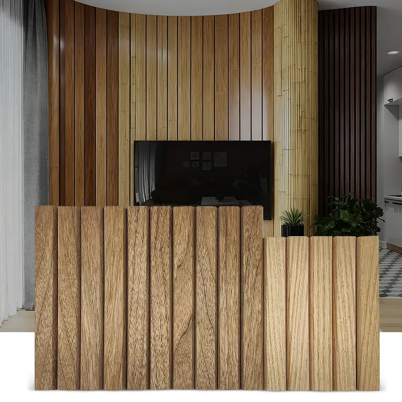Natural Black Walnut and Bamboo Veneer PVC Finish Flexible Panels from  Factory Direct for Curved Wall and Column 1