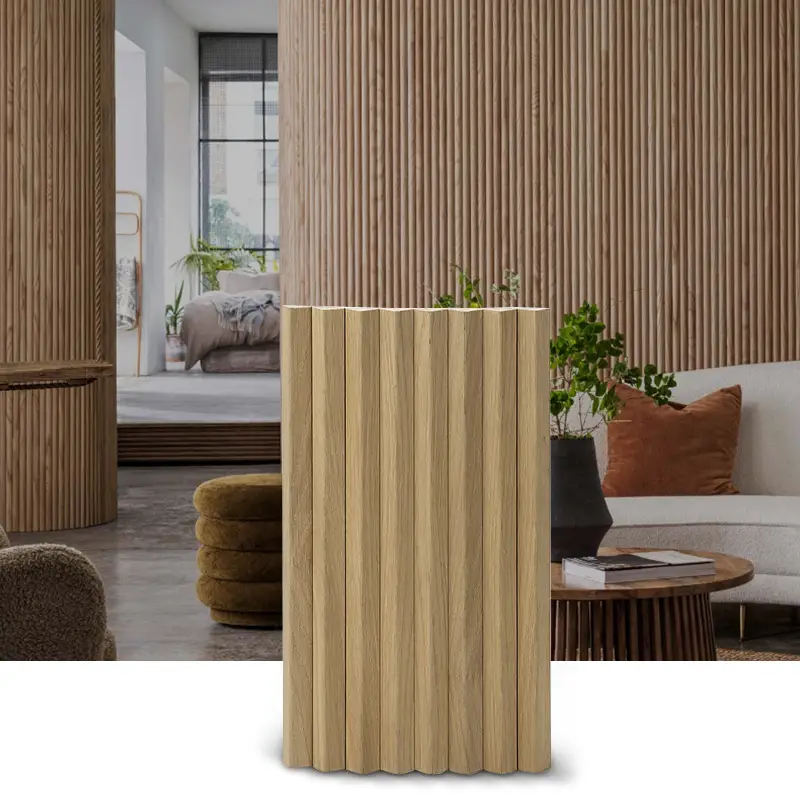 Wholesale Natural Wood Veneer Triangular MDF Flexible Panel Manufacturer Factory Direct for Pillar and Curved Wall 1