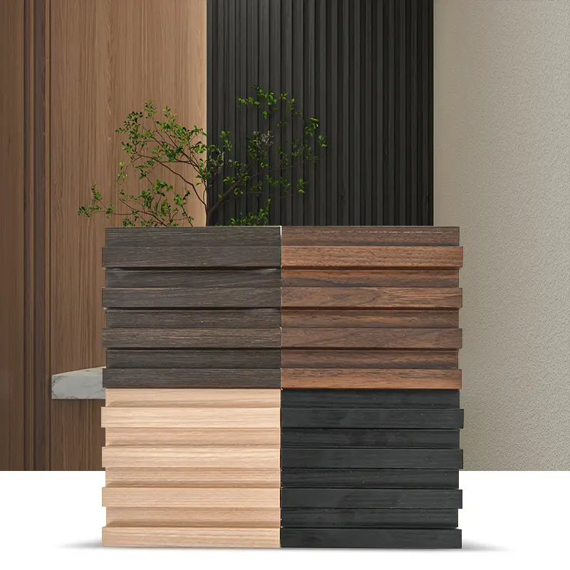 Solid Wood Decorative Panels Black Oak Finish with Waterproof PVC Film from Factory Wholesale 1