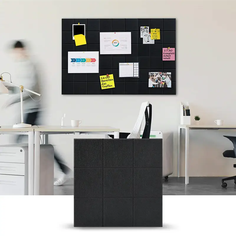 Nine-grid Shape 100% Polyester Fiber Acoustic Panel Pet Acoustic Wall Panel for Rooms 1