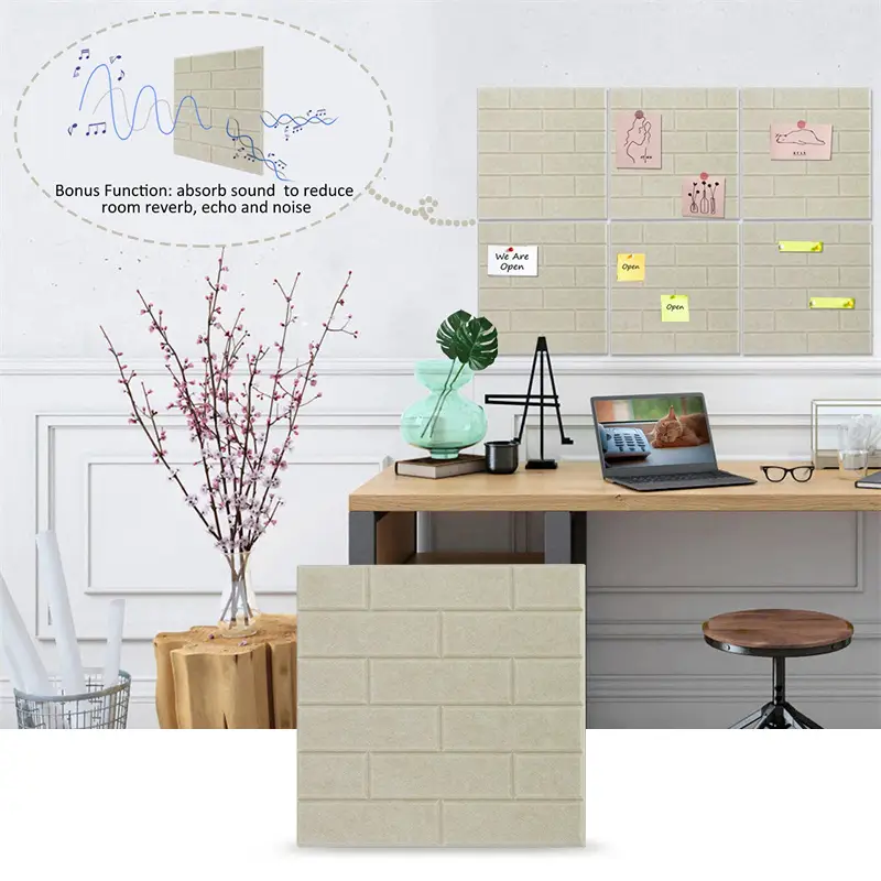 Rooaoo Self- Adhesive Polyester Fiber Acoustic Panel Soundproof Wall Panel for Effective Noise Reduction 1