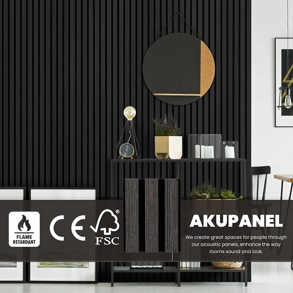 Odolné dekorativní akustické panely z přírodního dřeva z černého dubu | RooAoo 1