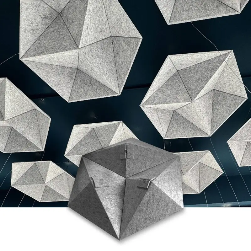 Rooaoo Hexagon Ceiling Baffle PET Felt Acoustic Ceiling Panel 3D Star Design Living Room office 1