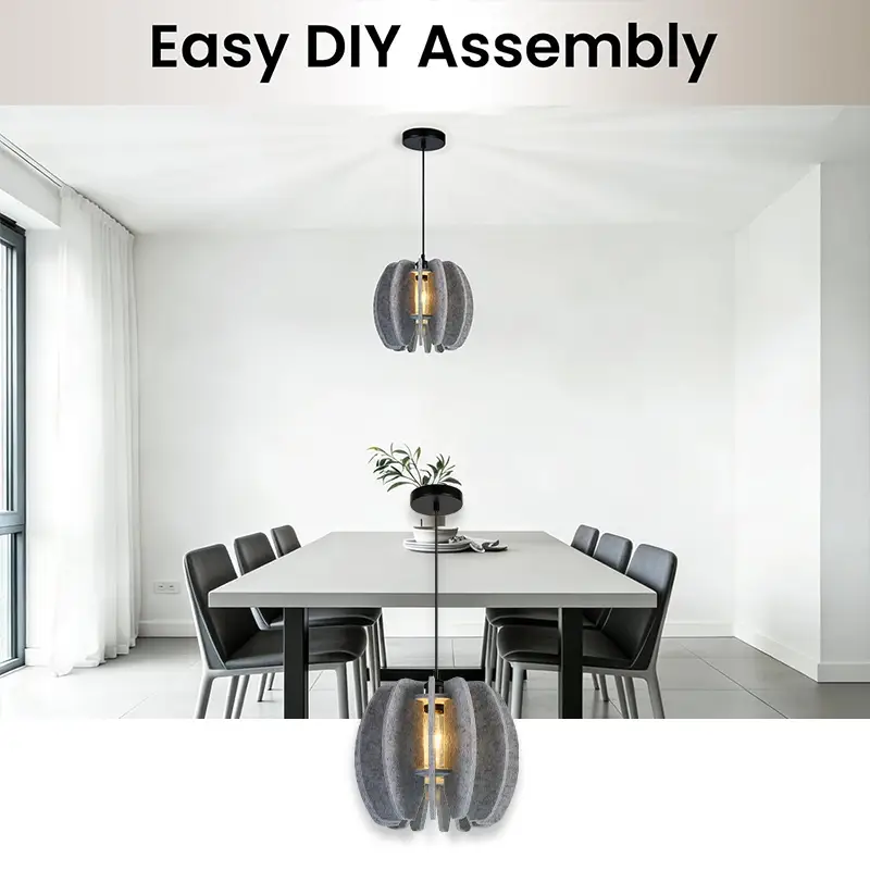 Rooaoo Modern Minimalist Felt Acoustic Lamp Shade Soundproof Lighting Fixture Manufacturer Supply 1