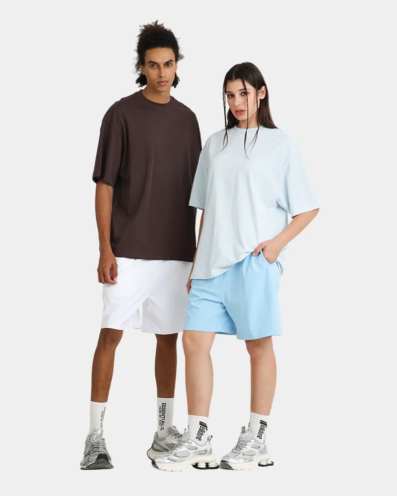 تي شيرت قطني T235 جرام، مطبوع عليه رقميًا بعلامة تجارية مخصصة من شركة تصنيع الملابس 1