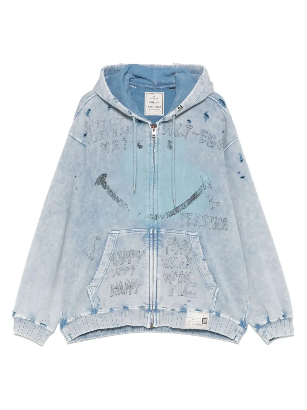 Custom Clothing Manufacturer Appliqué Acid Wash Oversized 470g Cotton Hoodie with Pocket 1