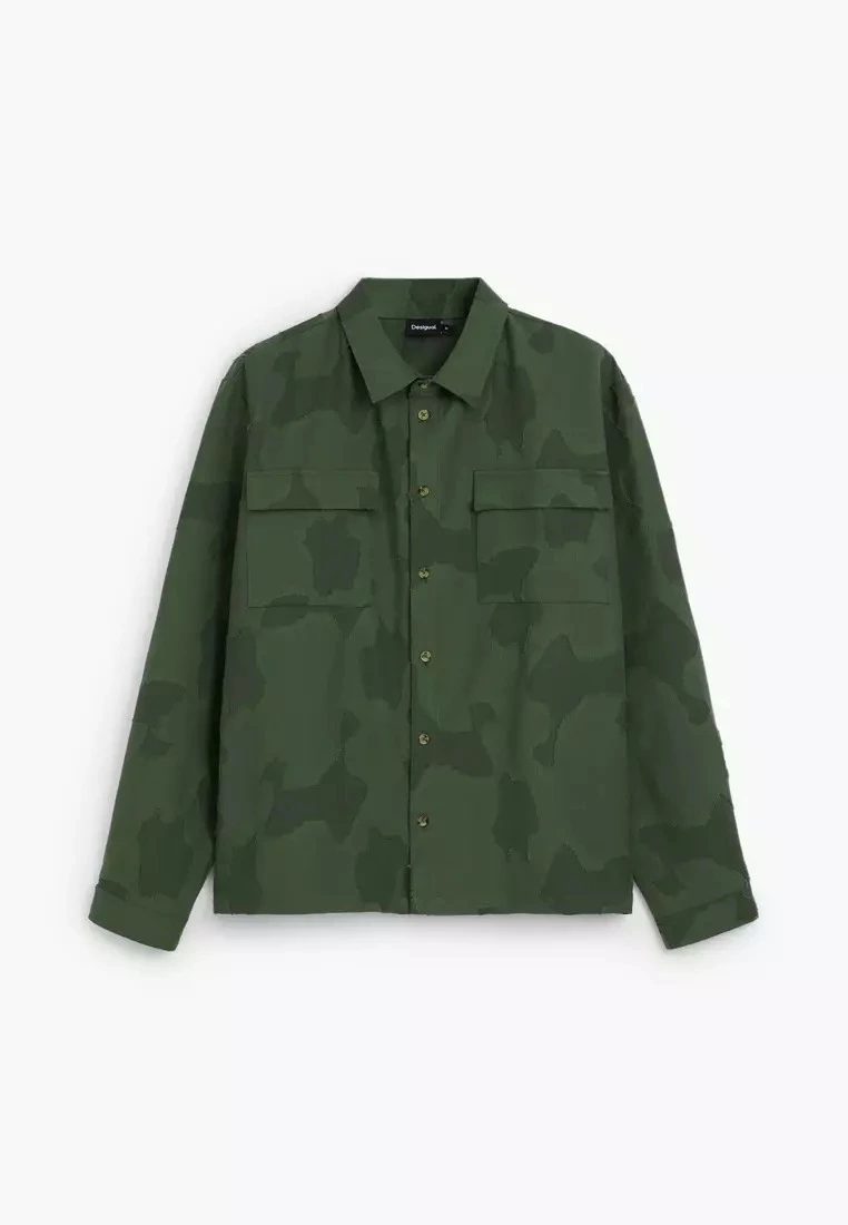 260 GSM Camo Long-Sleeved Spread Collar Cotton Overshirt Shirt Jacket-CMTS001 1