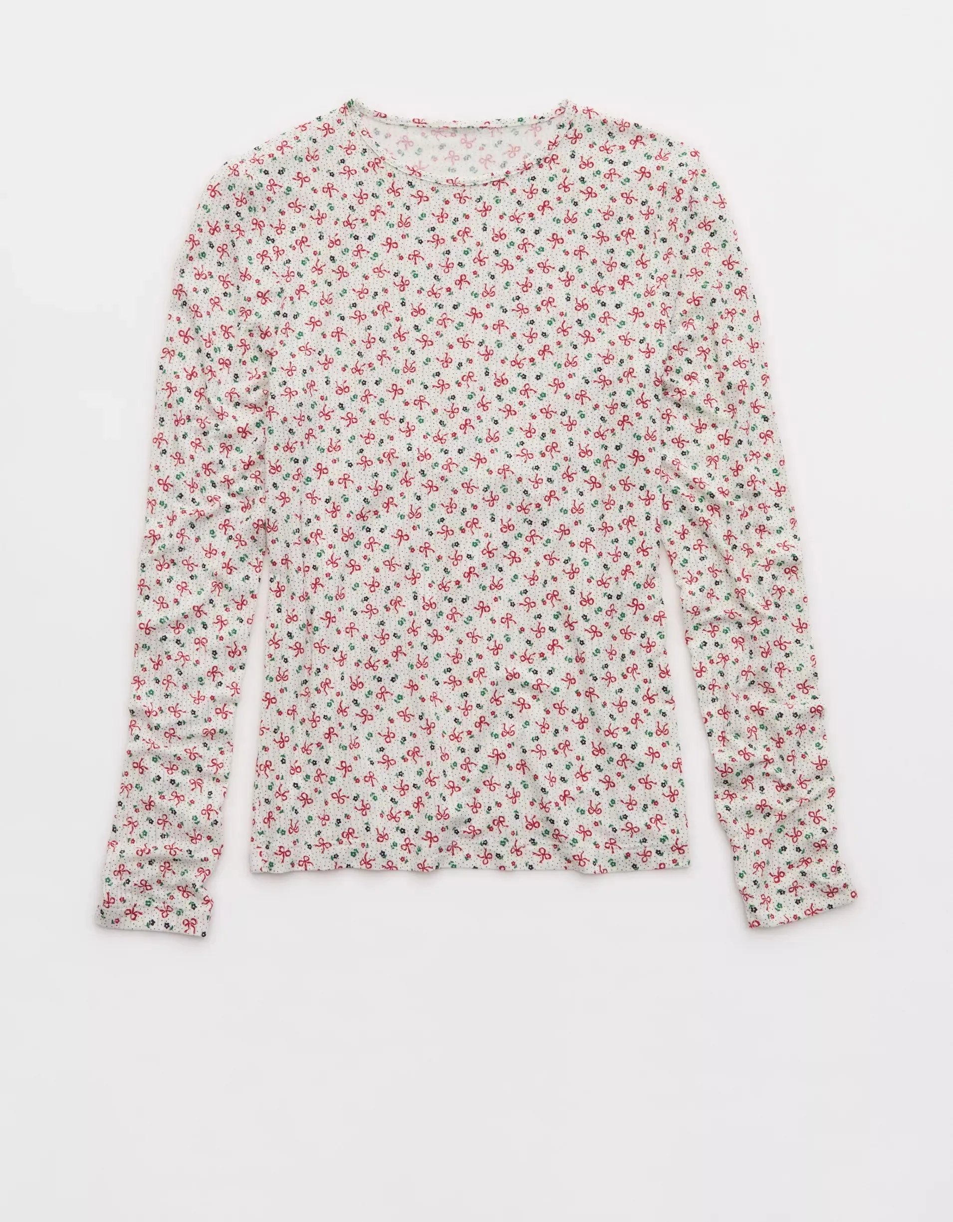 180克印花圖案長袖圓領莫代爾T卹-MTS004 1