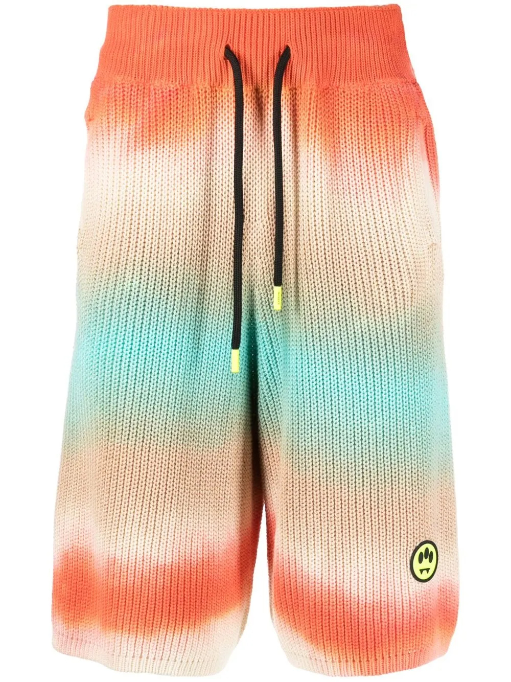 320GSM Multicolour Tie-Dye Knitted Cotton Shorts | Drawstring Waist + Smiley Patch-SS008 1