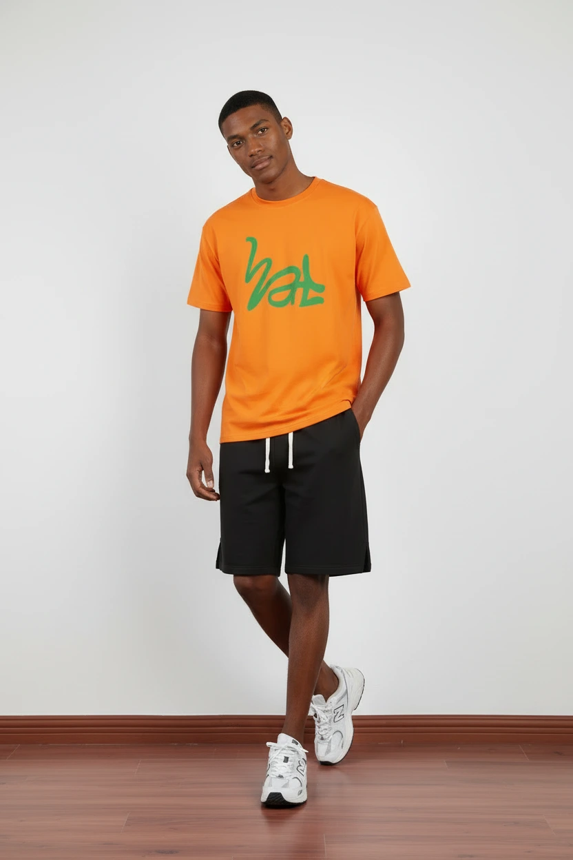 240 GSM DTG Graphic Short-Sleeved Crew Neck Organic Cotton Blend T-Shirts--GTS004 1