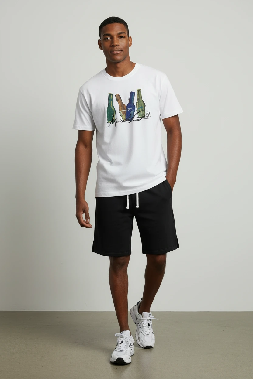 255 GSM DTG Graphic Short-Sleeved Crew Neck Cotton Blend T-Shirts--GTS002 1