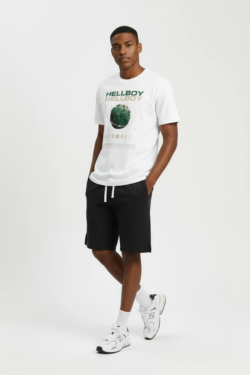 230 GSM DTG Graphic Short-Sleeved Crew Neck Organic Cotton Blend T-Shirts--GTS001 1