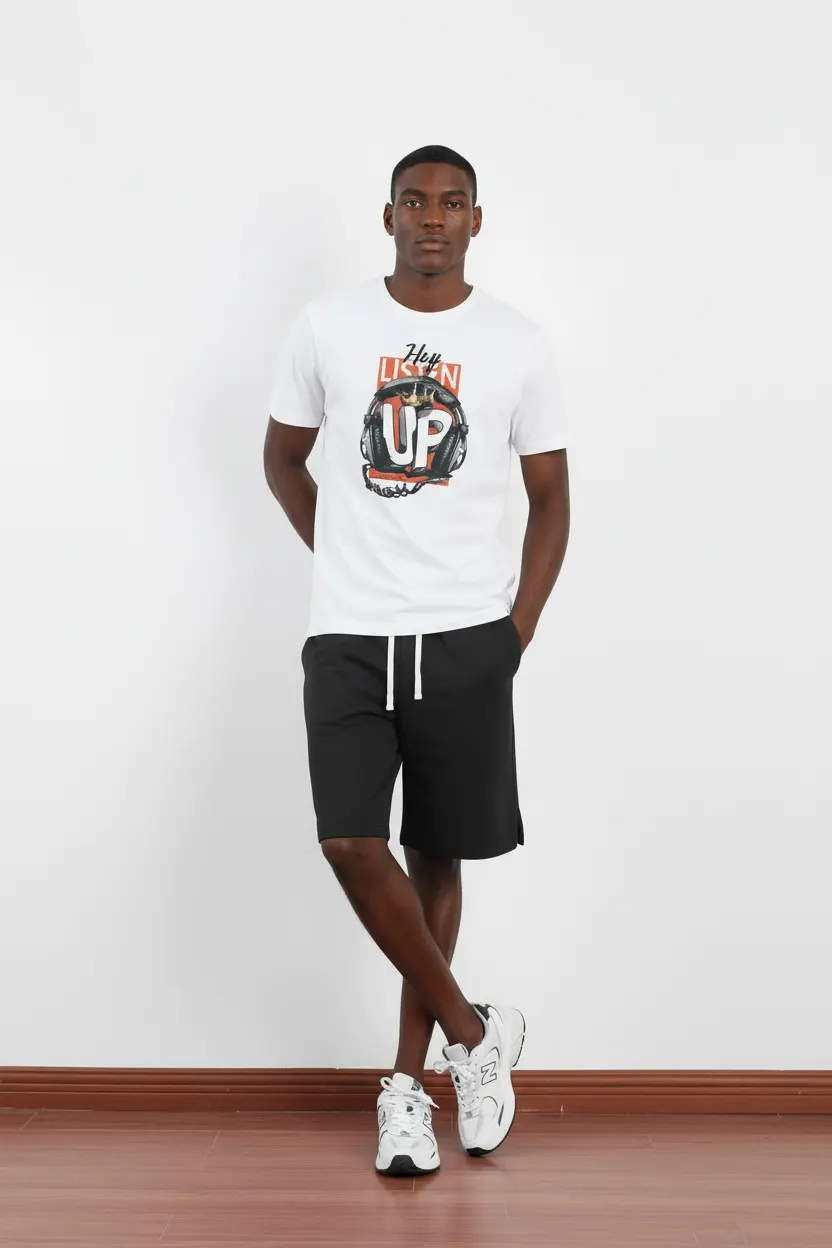 Camisetas de algodón orgánico de manga corta, cuello redondo y gráfico DTG de 245 g/m² - GTS008 1