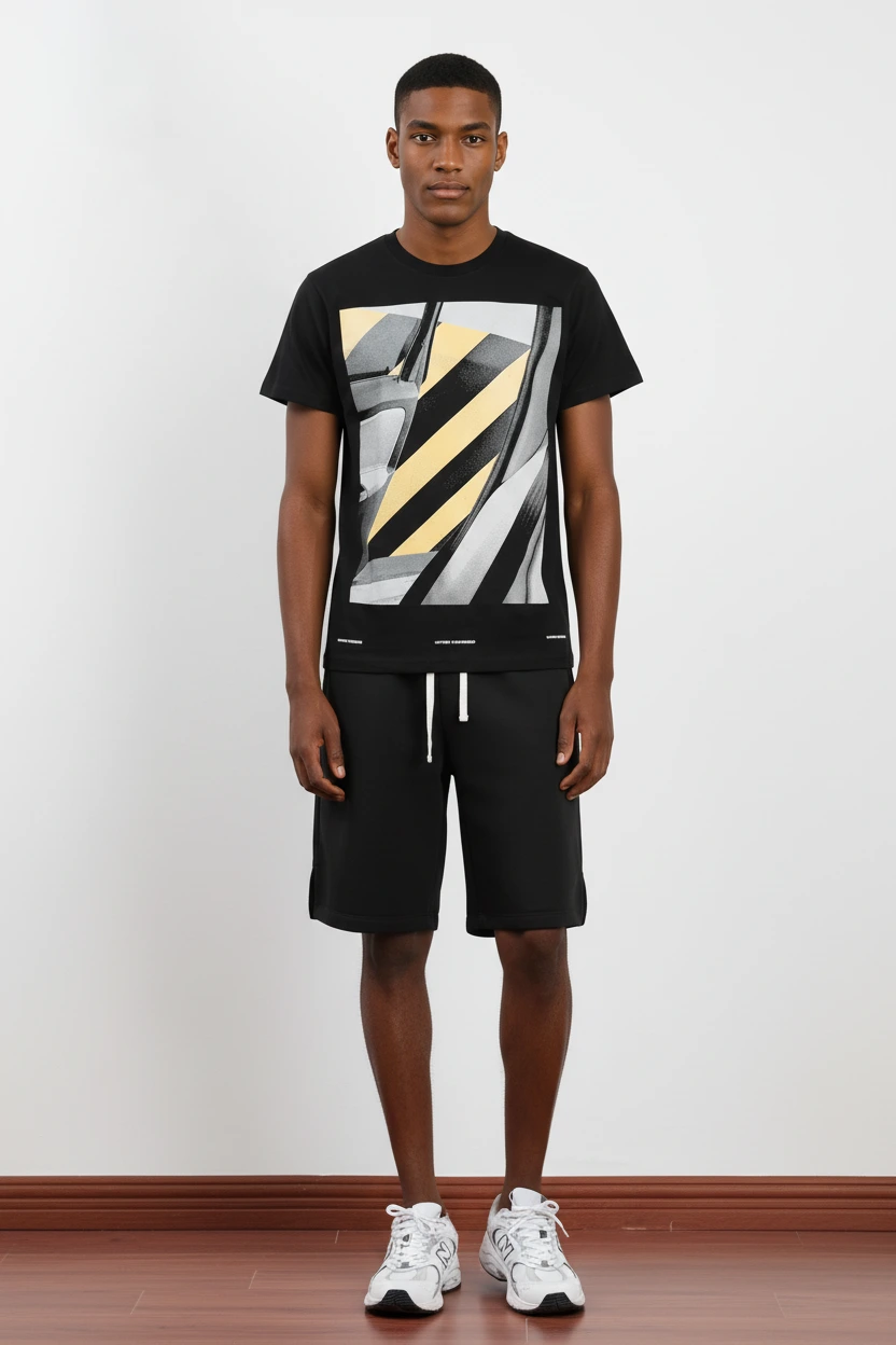 270 GSM Cotton Halftone Car Interior Screen-Printed T-Shirt-PTTS006 1