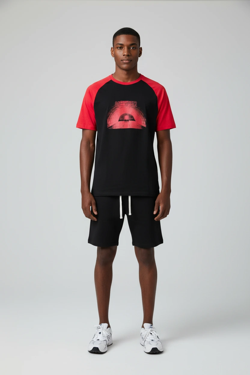 250g Screen Printing Graphic Short-Sleeve Print Crewneck Cotton T-Shirt-PTTS002 1