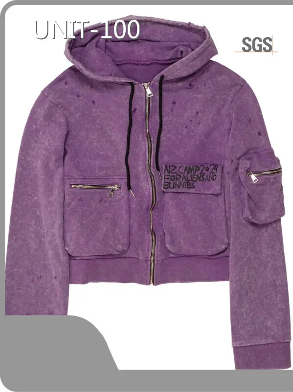 Black Crop Hoodie​ Crop Hoodie Wholesale - UNIT-100 1