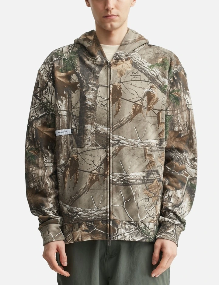 450GSM Realtree Xtra Camo Heavyweight Fleece Zip-Up Oversized Hoodie 1
