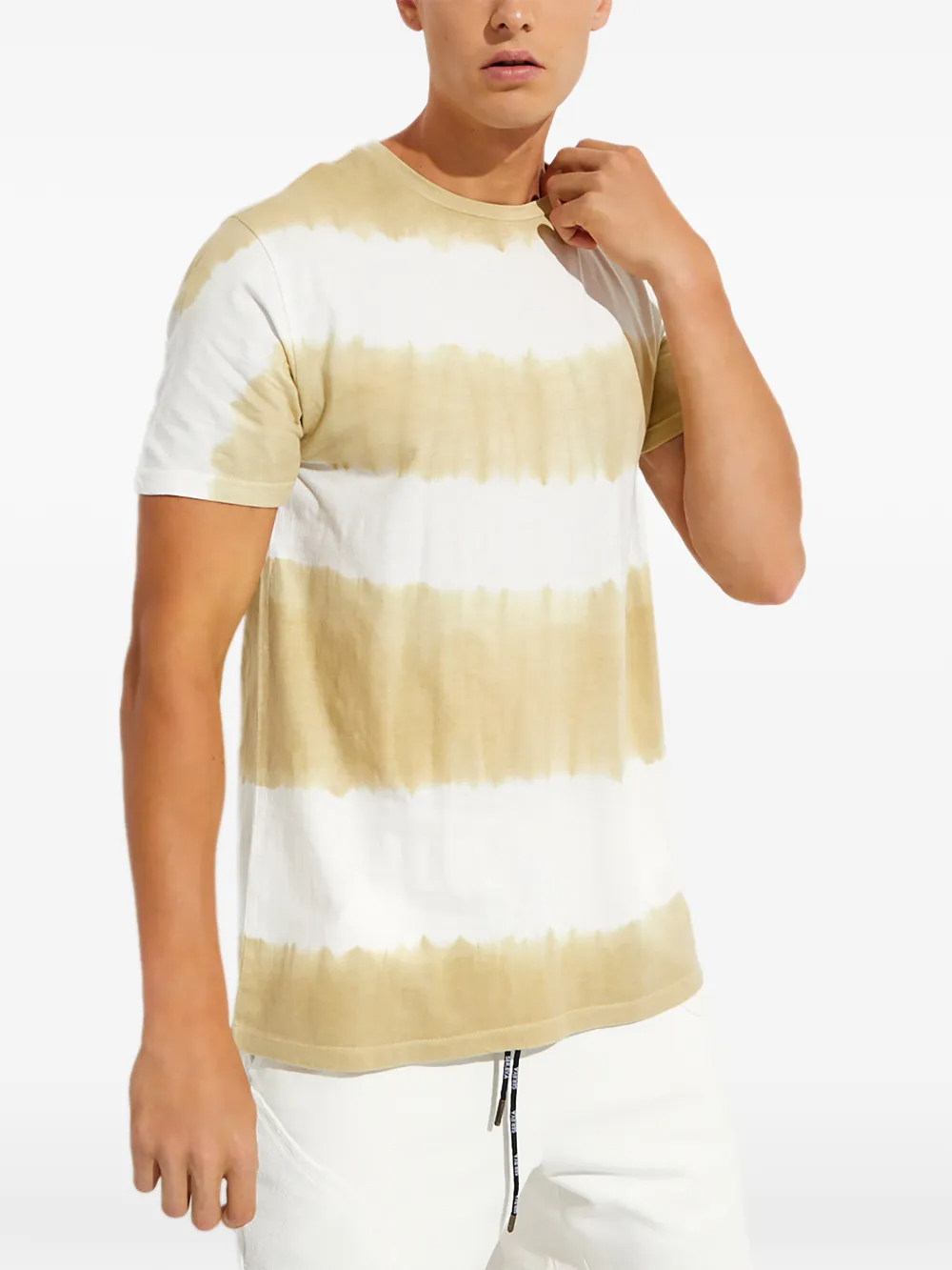 240GSM Tie-Dye Stripe Organic Cotton Crewneck T-Shirt 1