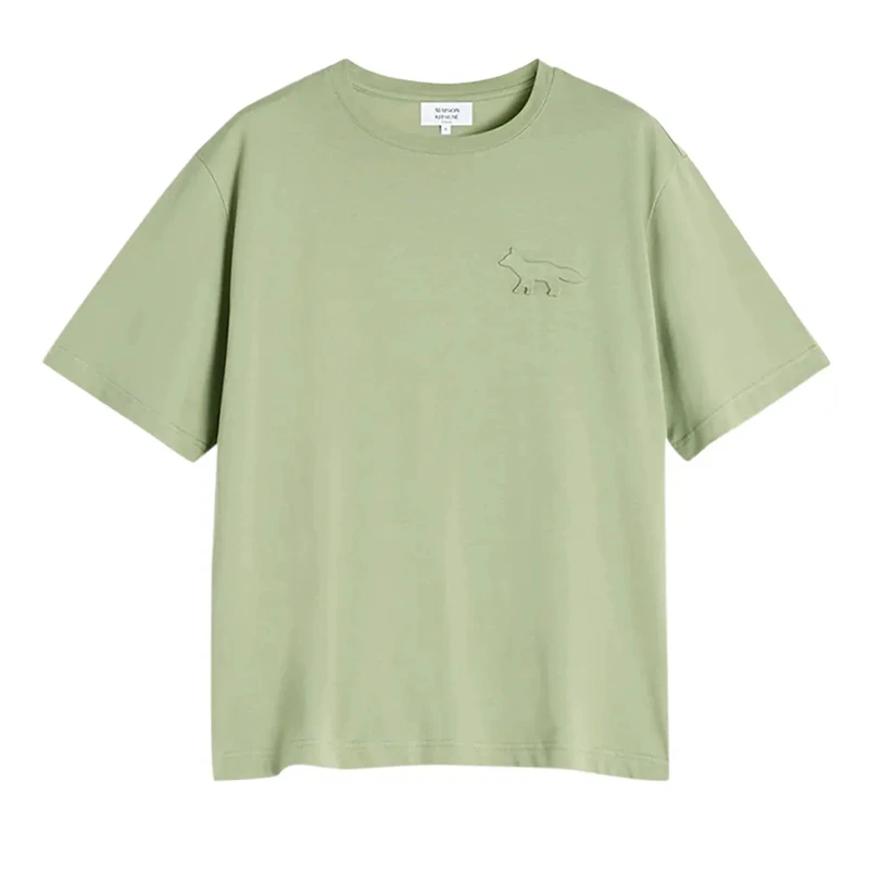 220公克/平方公尺 Profile Fox 壓紋印花T卹 - 鼠尾草綠 1