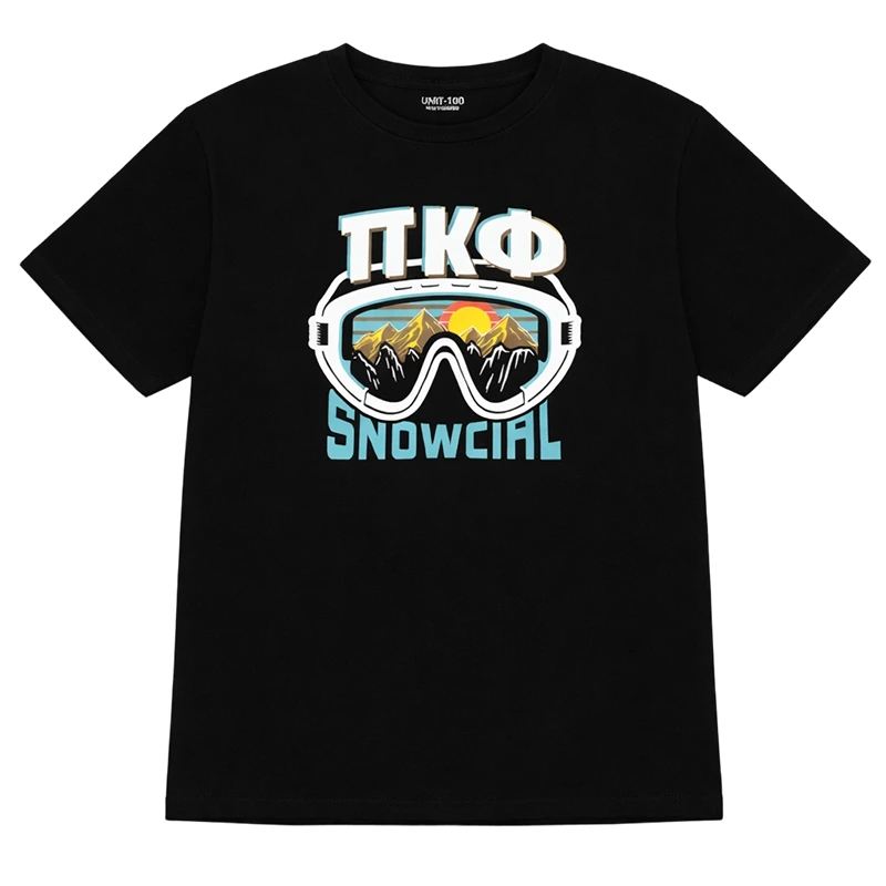 Camiseta de montaña con estampado serigrafiado de gafas de esquí, 100 % algodón, 200 g/m² 1