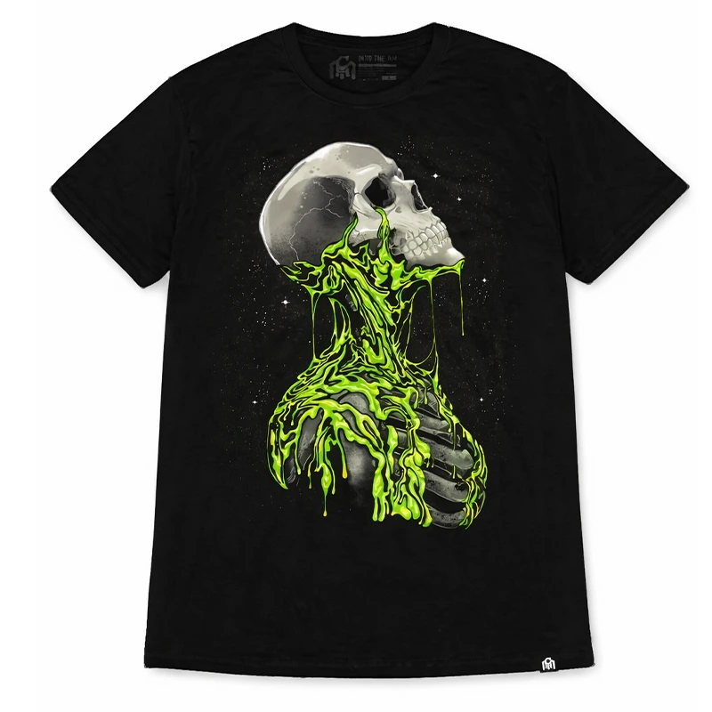 Camiseta de algodón y poliéster de 200 g/m² con estampado fosforescente - Negra 1