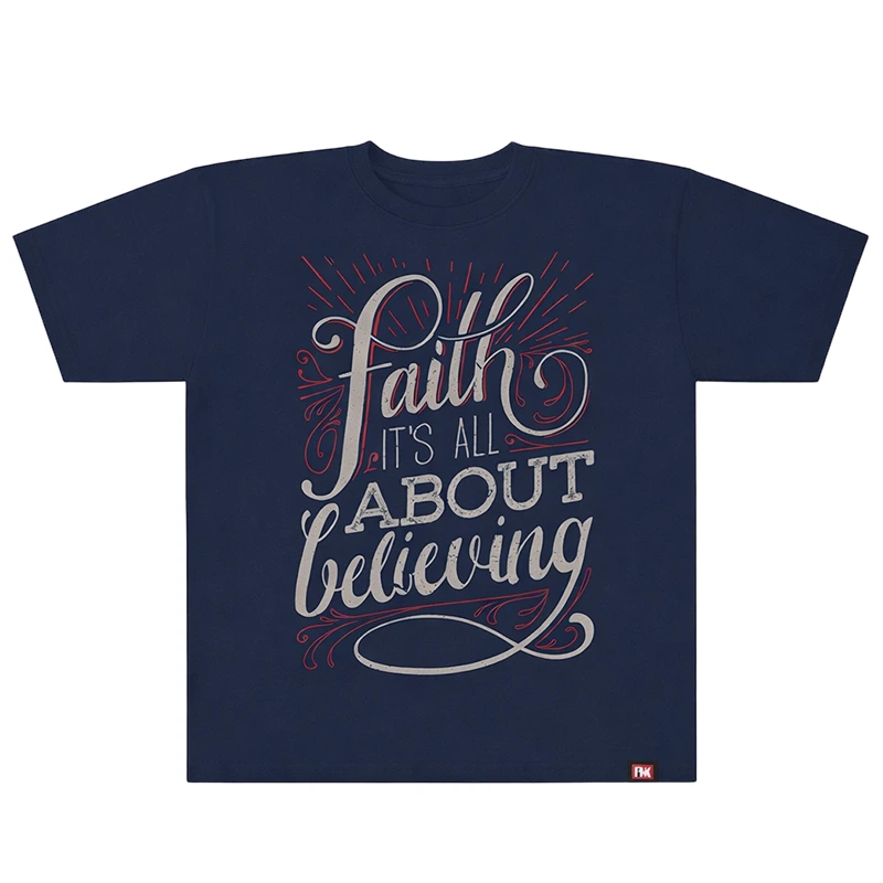 Camiseta de algodón estampada de alta densidad de 240 g/m² - Azul marino 1