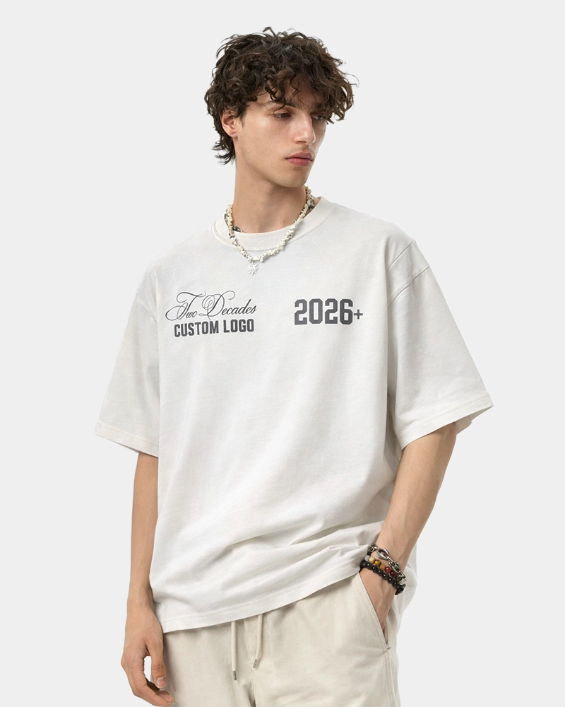 Custom Oversized 290GSM Heavyweight T-Shirt - 100% Cotton with 3D Logo Print 1