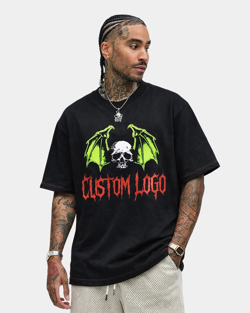 Custom Oversized 220GSM Heavyweight T-Shirt - 100% Cotton with Screen Print 1