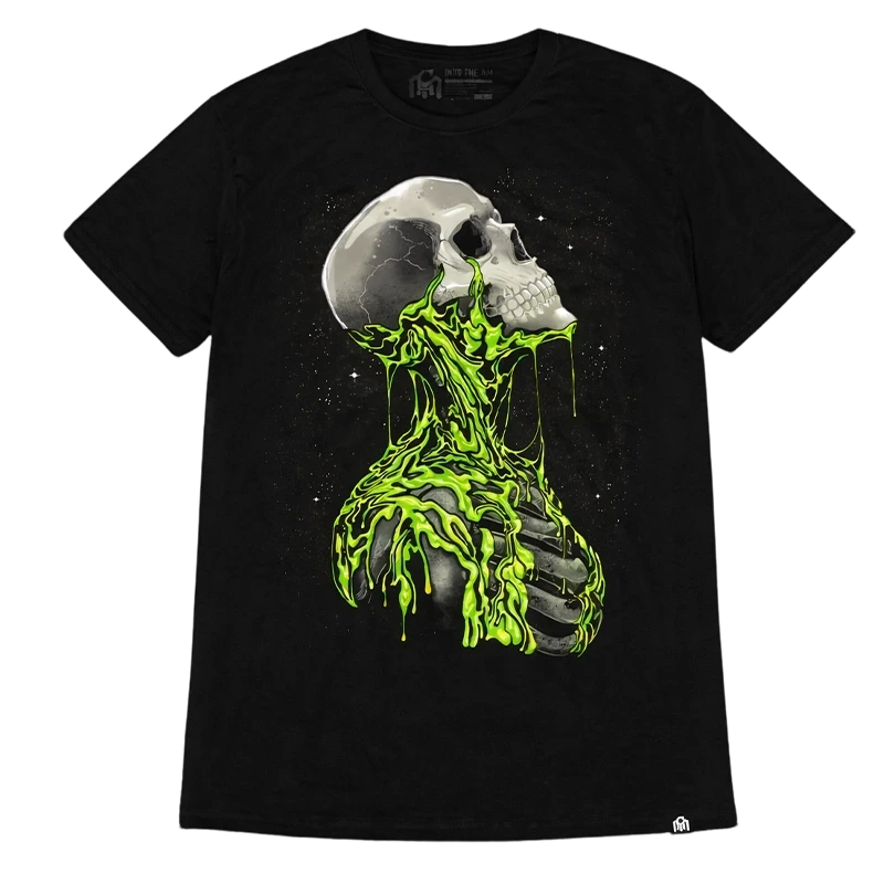 Camiseta de algodón y poliéster de 200 g/m² con estampado fosforescente - Negra 1