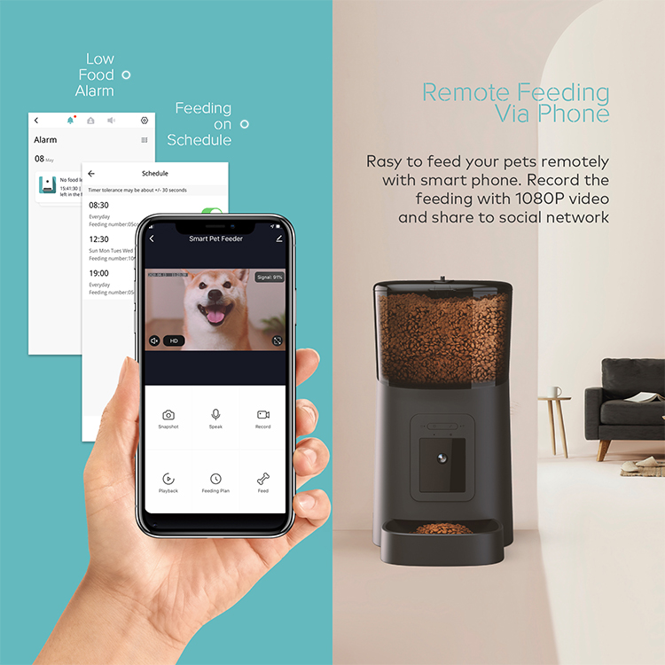 Customized automatic cat food dispenser 6L capacity APP feeding by schedule manufacturers From China | Roadreign 14