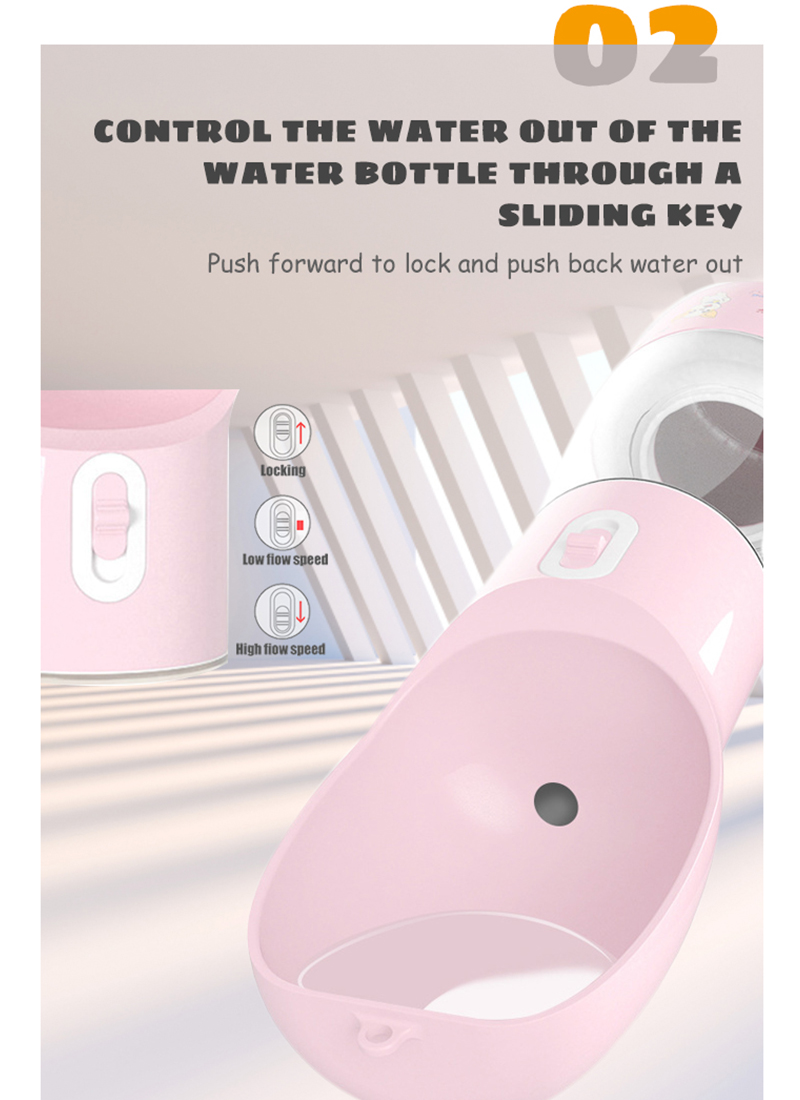 Portable Plastic Pet Water Bottle With Food Container For Dog Outdoor Travel And Walking 11