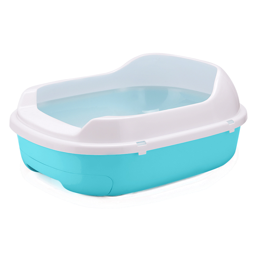 Grote kattenbak van plastic voor het schoonmaken van kattenbakvulling binnenshuis. 2