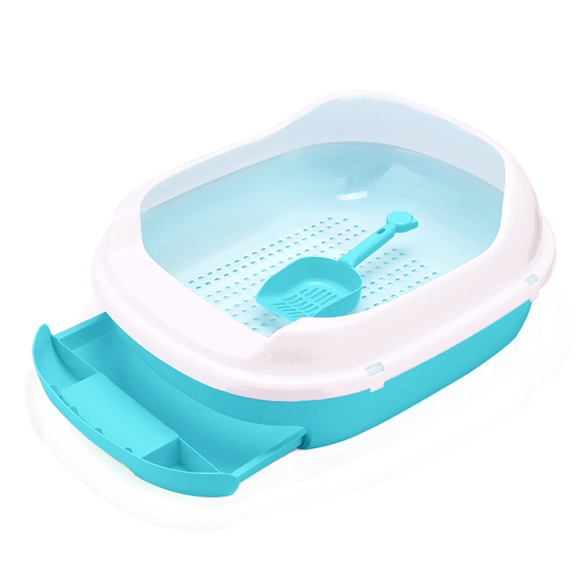 large cat litter tray plastic pet litter box for cat indoor waste cleaning 1