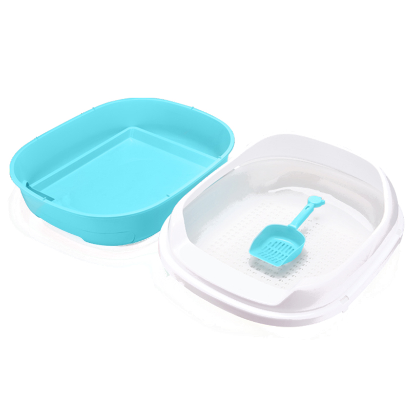 Grote kattenbak van plastic voor het schoonmaken van kattenbakvulling binnenshuis. 4