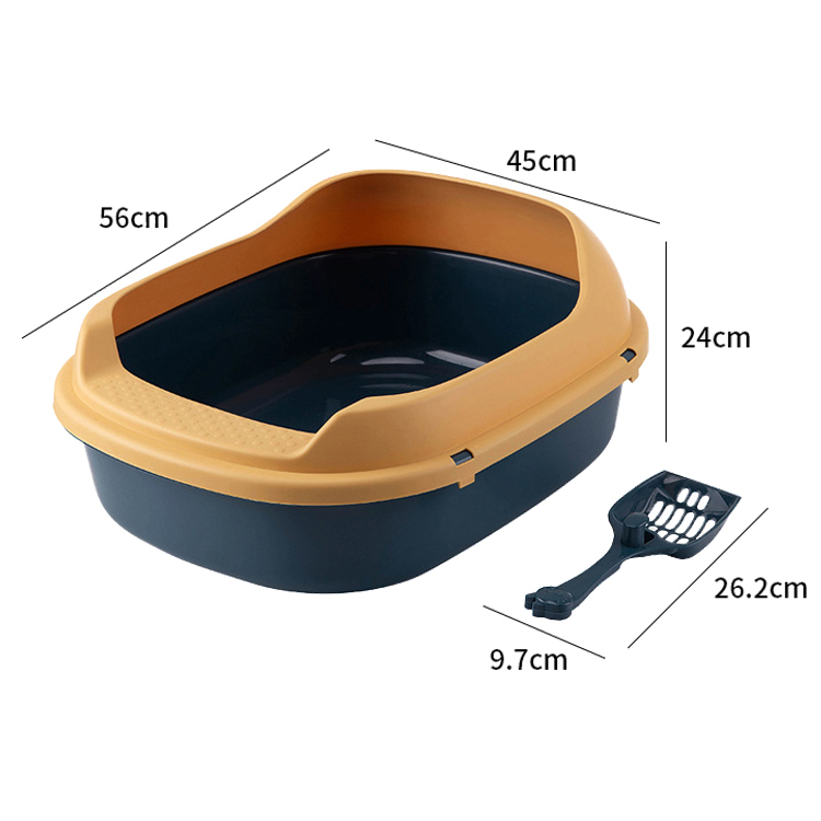 litter box plastic cat toilet design for pet waste clean up and indoor training 3