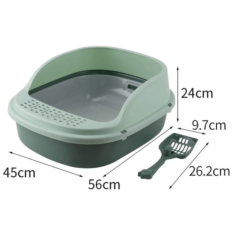 Toilettes pour animaux de compagnie à double étage en plastique, bacs à litière ouverts pour chats 3