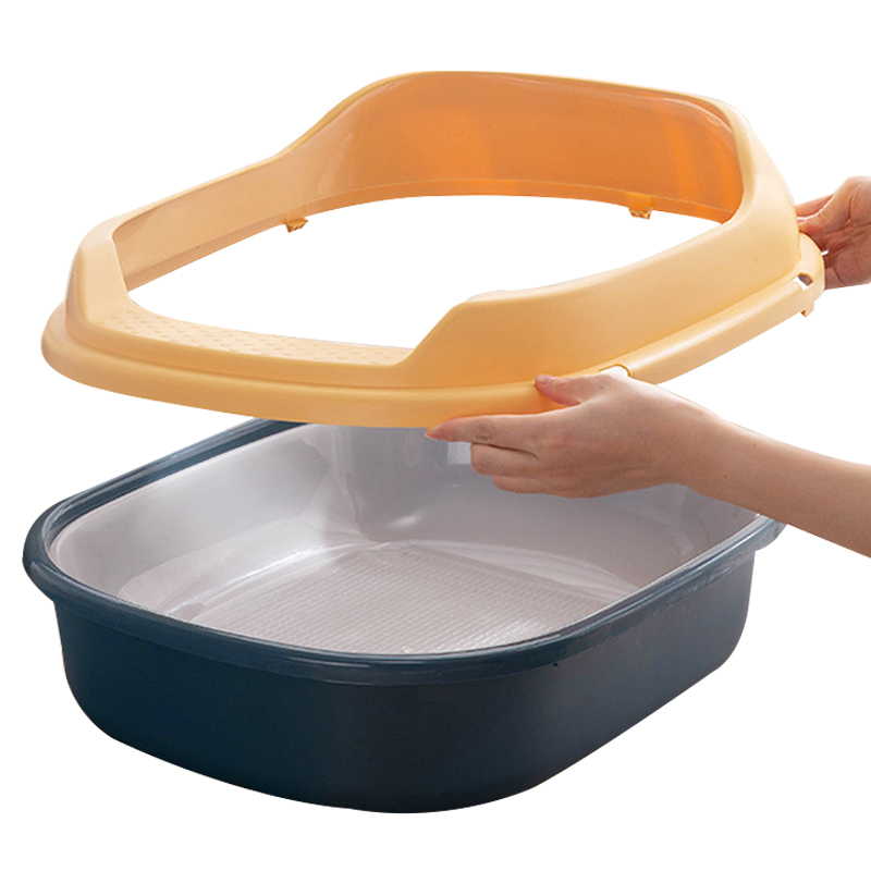 Plastic Double-Deck Pet Toilets Open Cat Litter Boxes 11