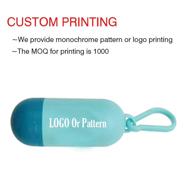 Best Pet Waste Bag Dispenser Custom Printing Plastic Pill Shaped Dog Poop Bag Holder Company - Roadreign LL-1202 12