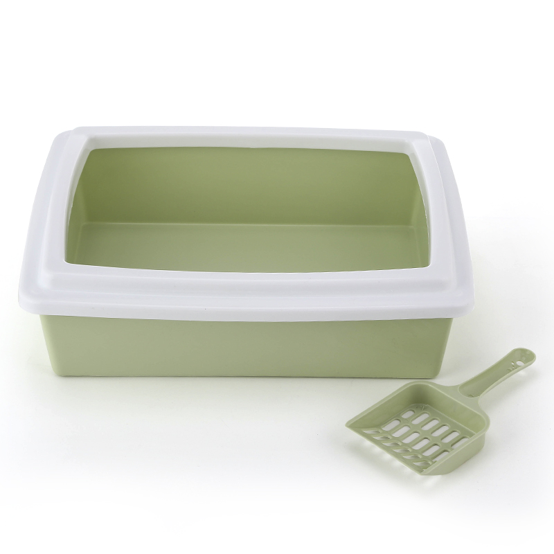 Plastic Cat Toilet Square Pet Litter Box With a Litter Shovel 12