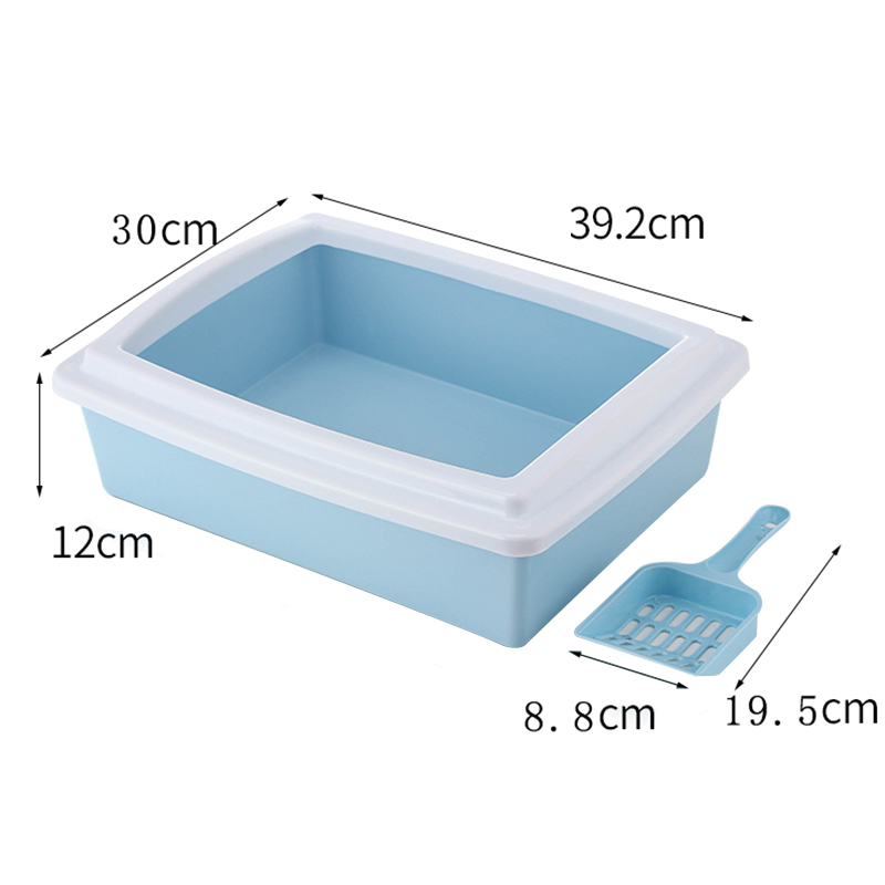 Plastic Cat Toilet Square Pet Litter Box With a Litter Shovel 9
