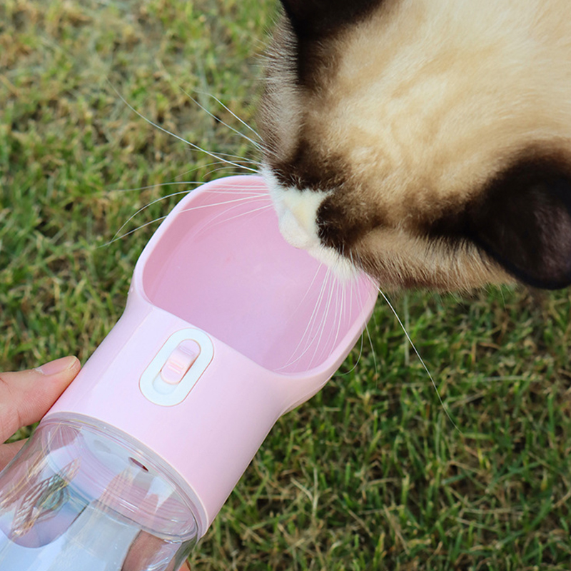 4-IN-1 Pet Travel Bottle Portable Food Storage Plastic Dog Water Bottle with Poop Scoop and Bags 13